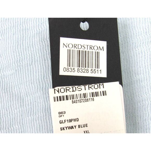 GOODLIFE Double Layer Scallop Hoodie Shirt In Skyway Blue SZ XXL - Picture 4 of 6